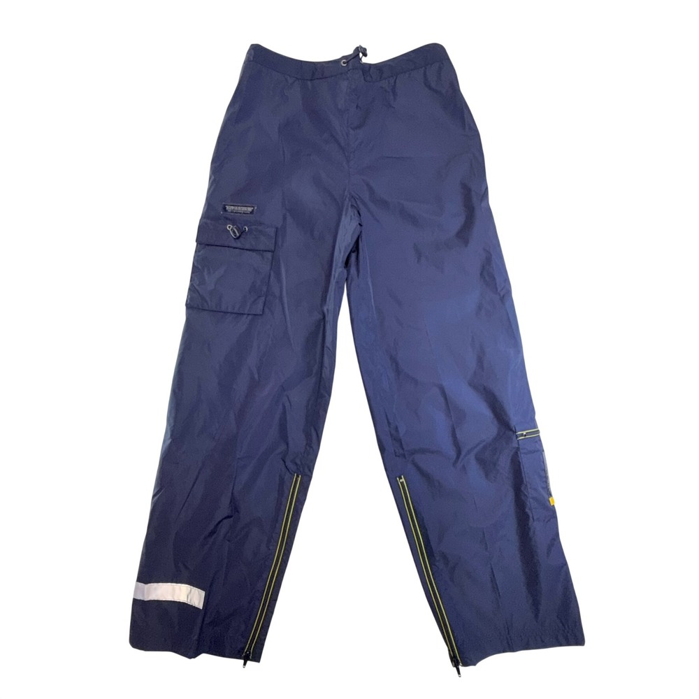 Tommy Hilfiger Athletics Pants Mens Large Navy Blue Nylon Cargo Track Vintage